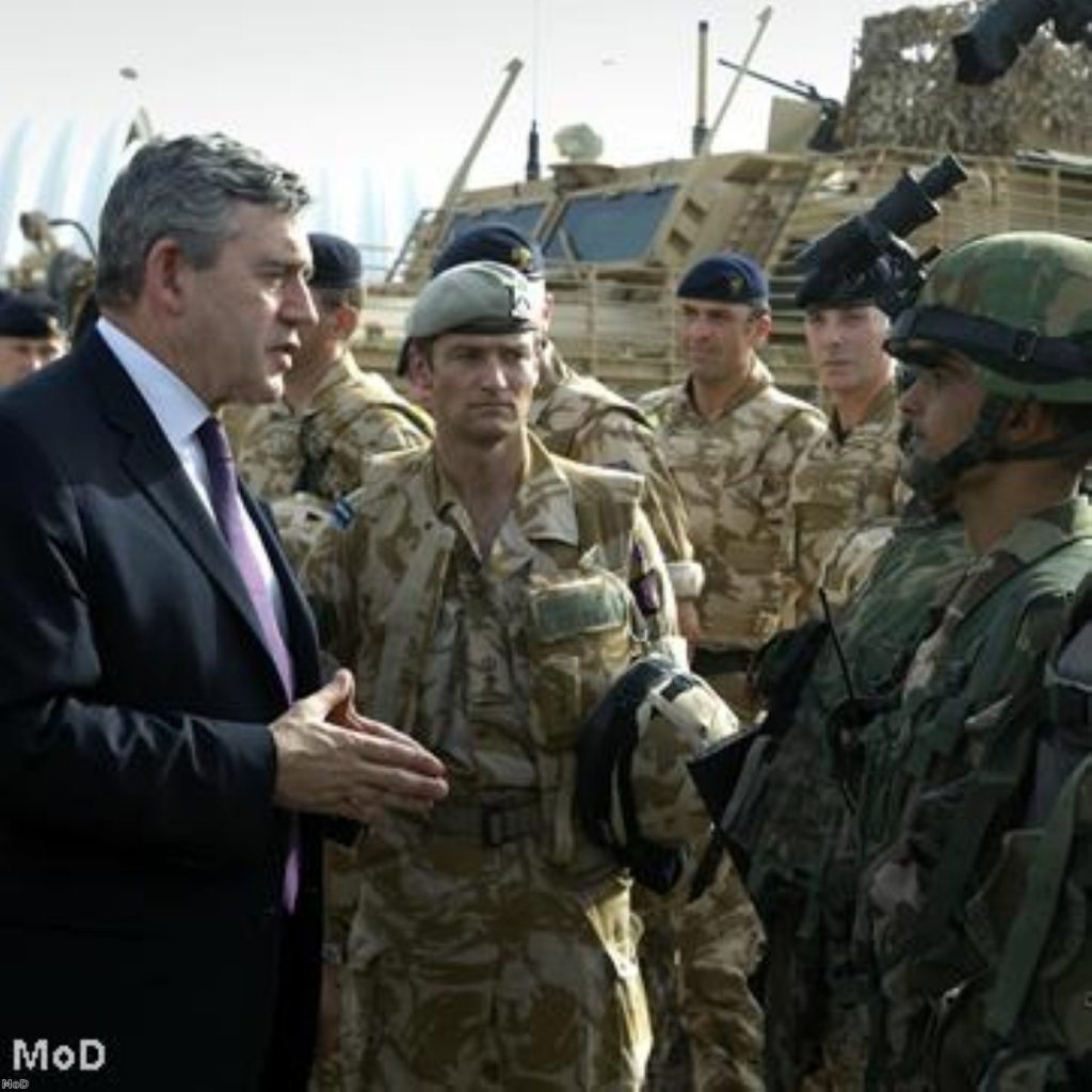 Gordon Brown is sending British troops in Iraq home