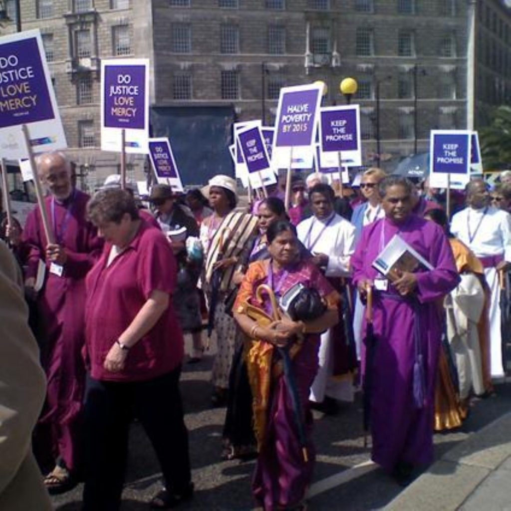 Anglican bishops march through London