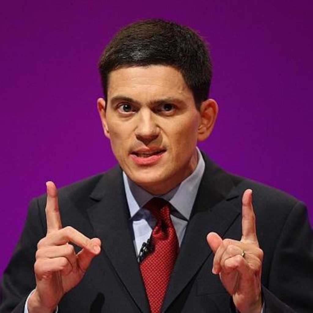 David Miliband was in concerned mood