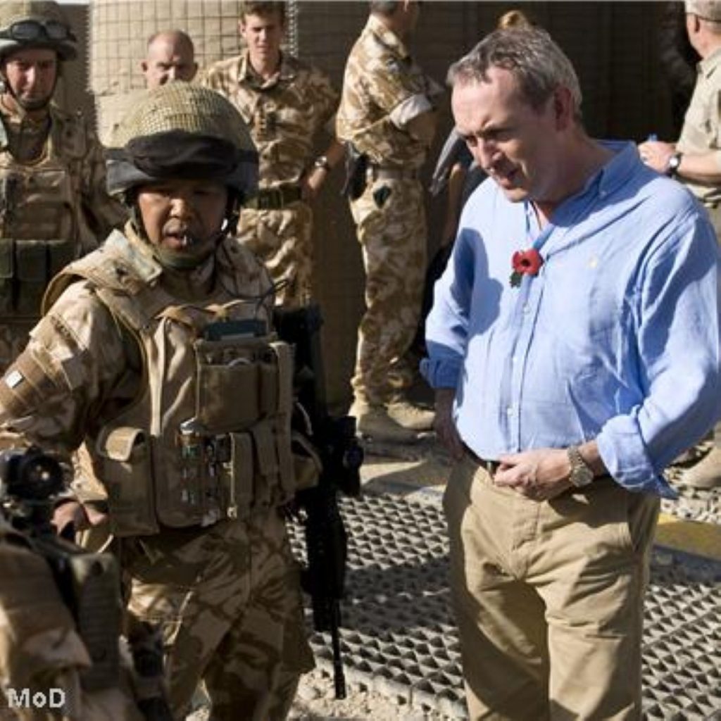 John Hutton visits troops in Afghanistan