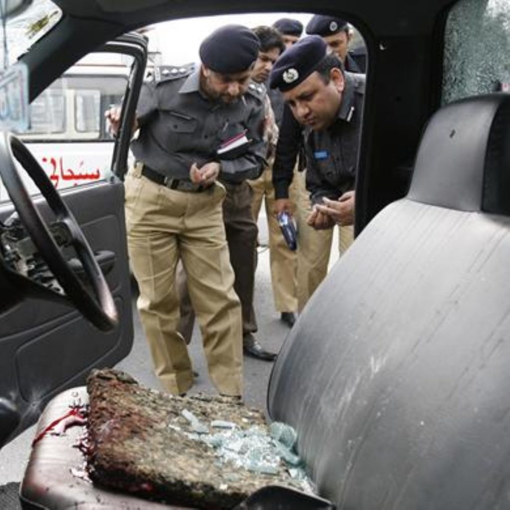 A scene from the attack in Lahore