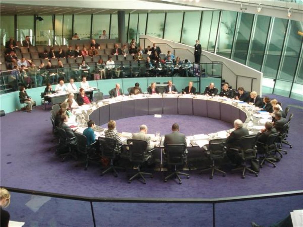 A Metropolitan Police Authority meeting in CIty Hall