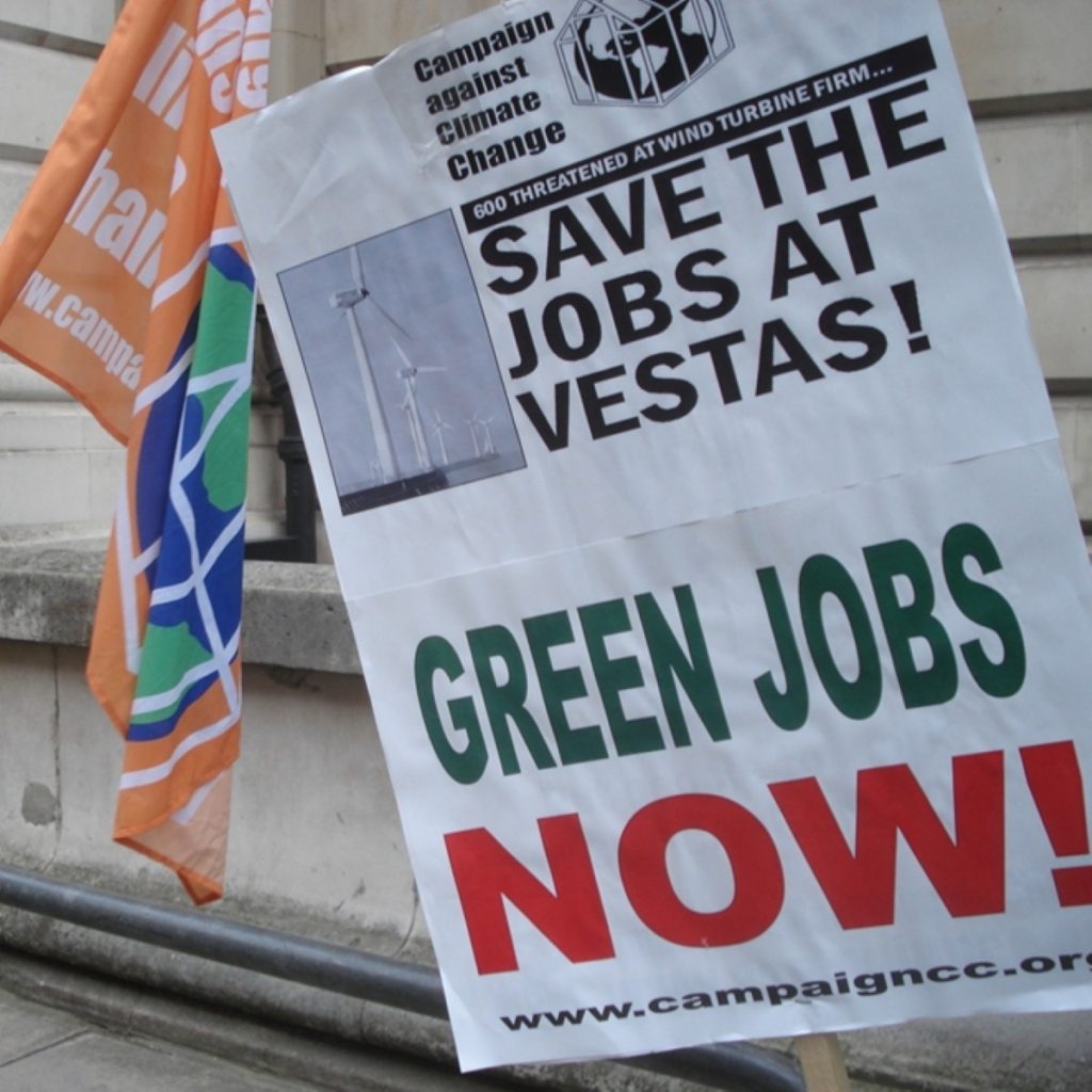 Vestas protest outside Department for Energy and Climate Change