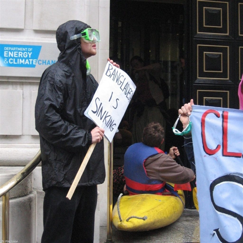 Activists at the DECC this morning