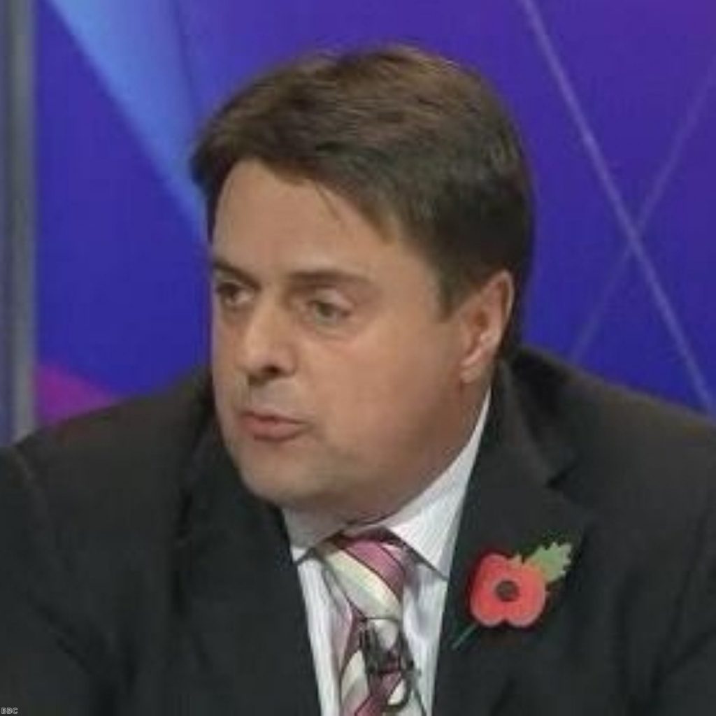 Nick Griffin claimed public anger was directed against BBC, not him