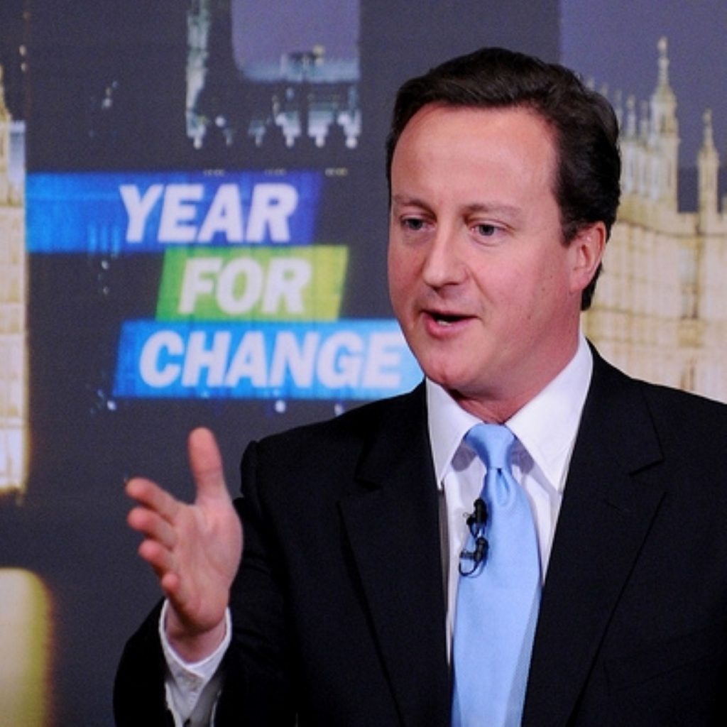 David Cameron says 2010/11 will not see "swingeing cuts" if Tories win election