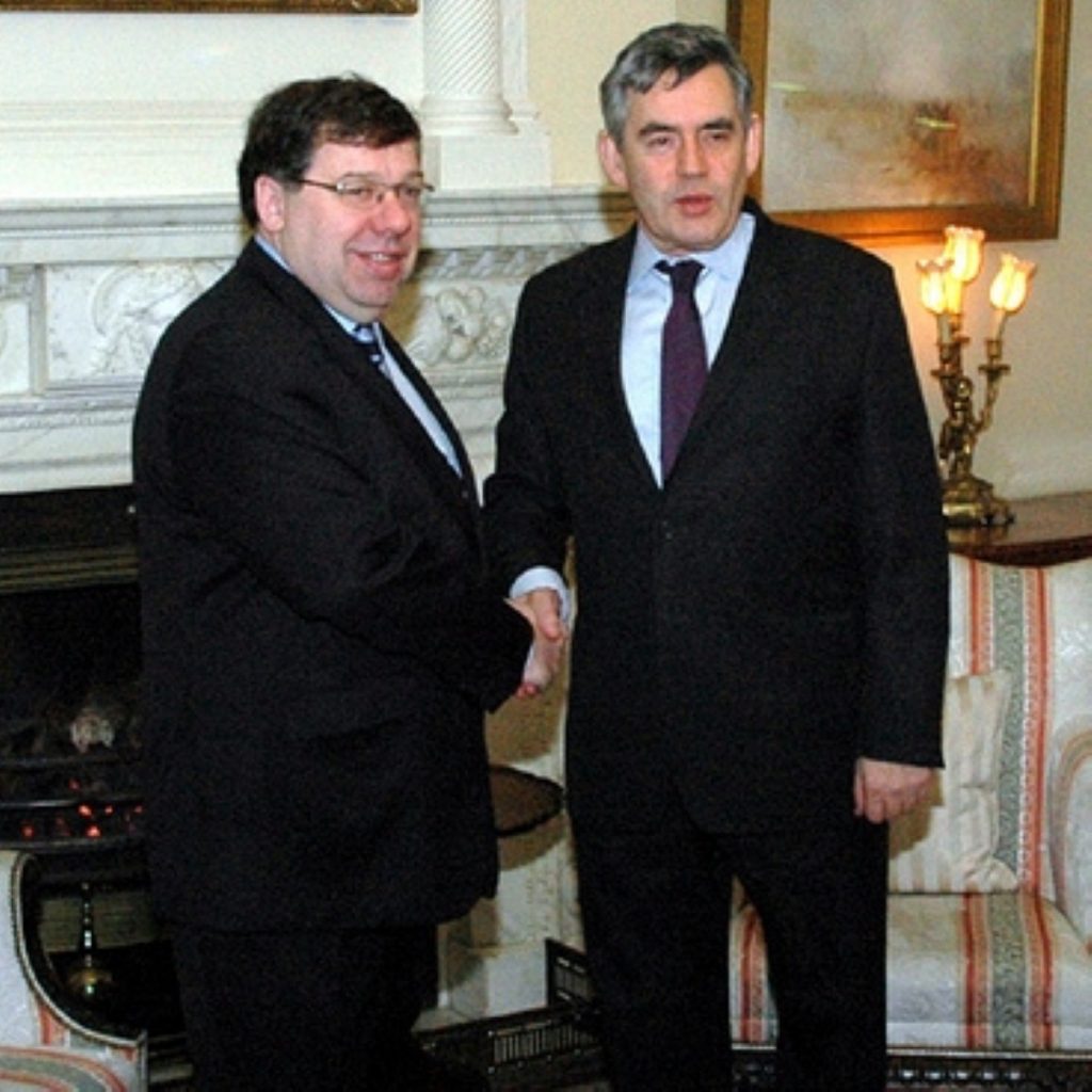 Gordon Brown meets with Brian Cowen in Downing Street