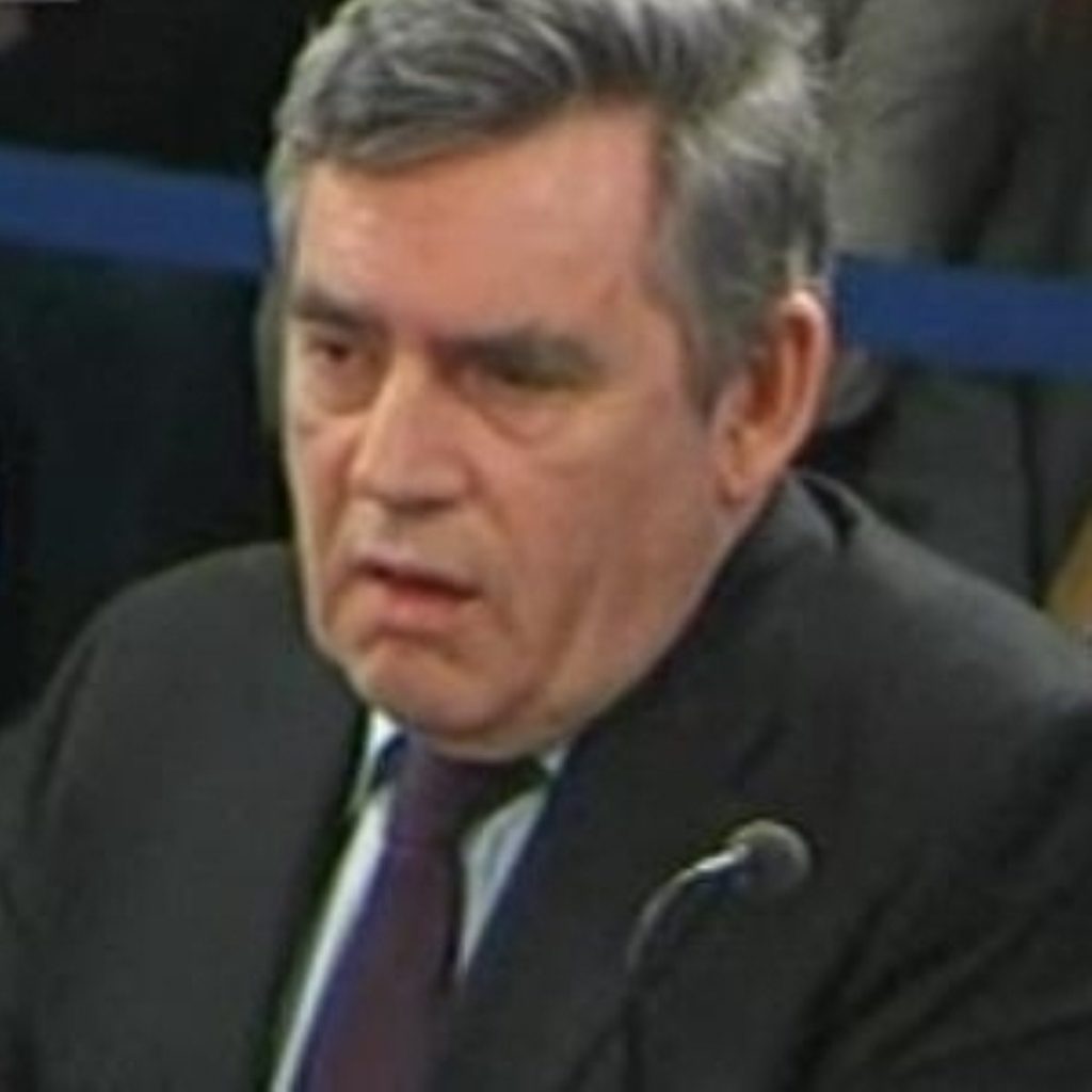Gordon Brown at the Chilcot inquiry today