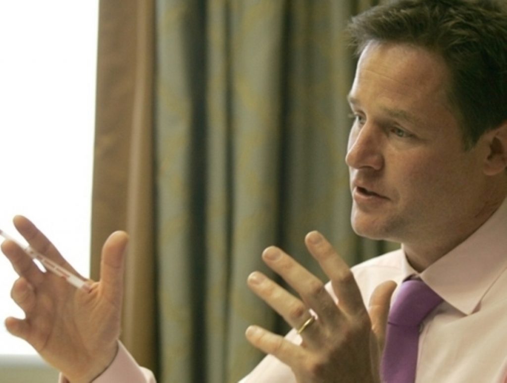 Nick Clegg talks to politics.co.uk