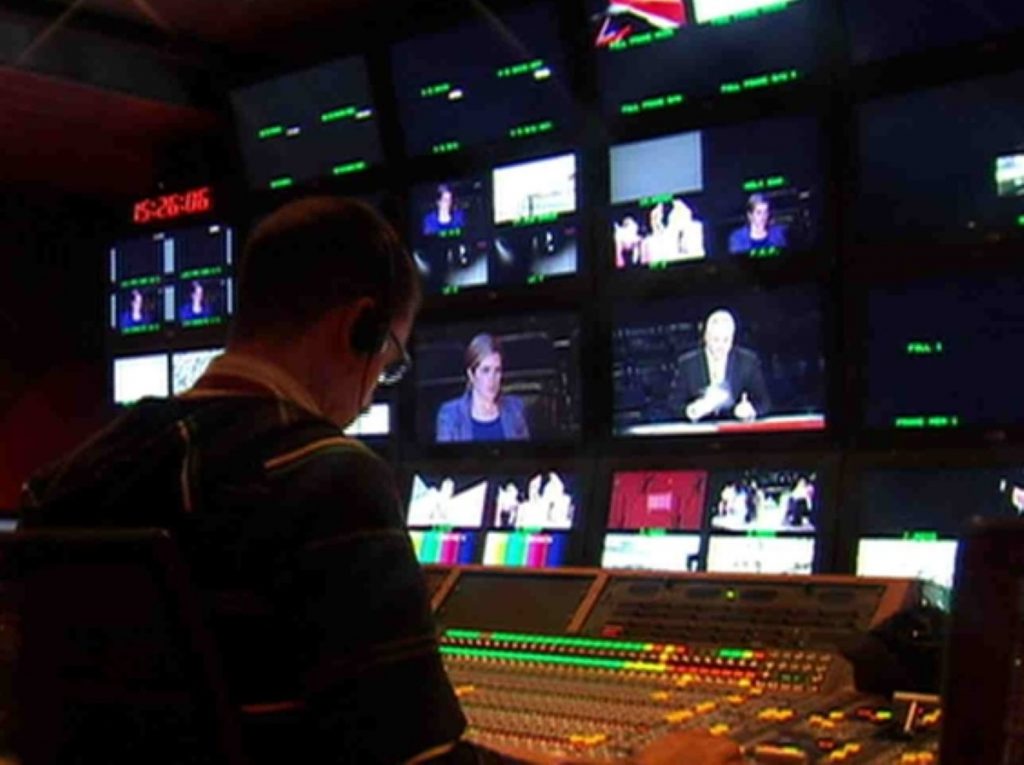 Production team at Sky News prepares for tonight's debate
