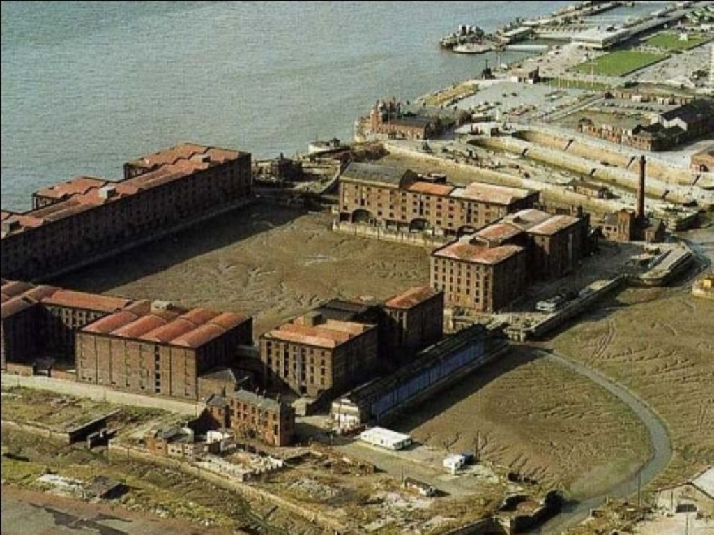 Liverpool's Albert Dock derelict in 1980s