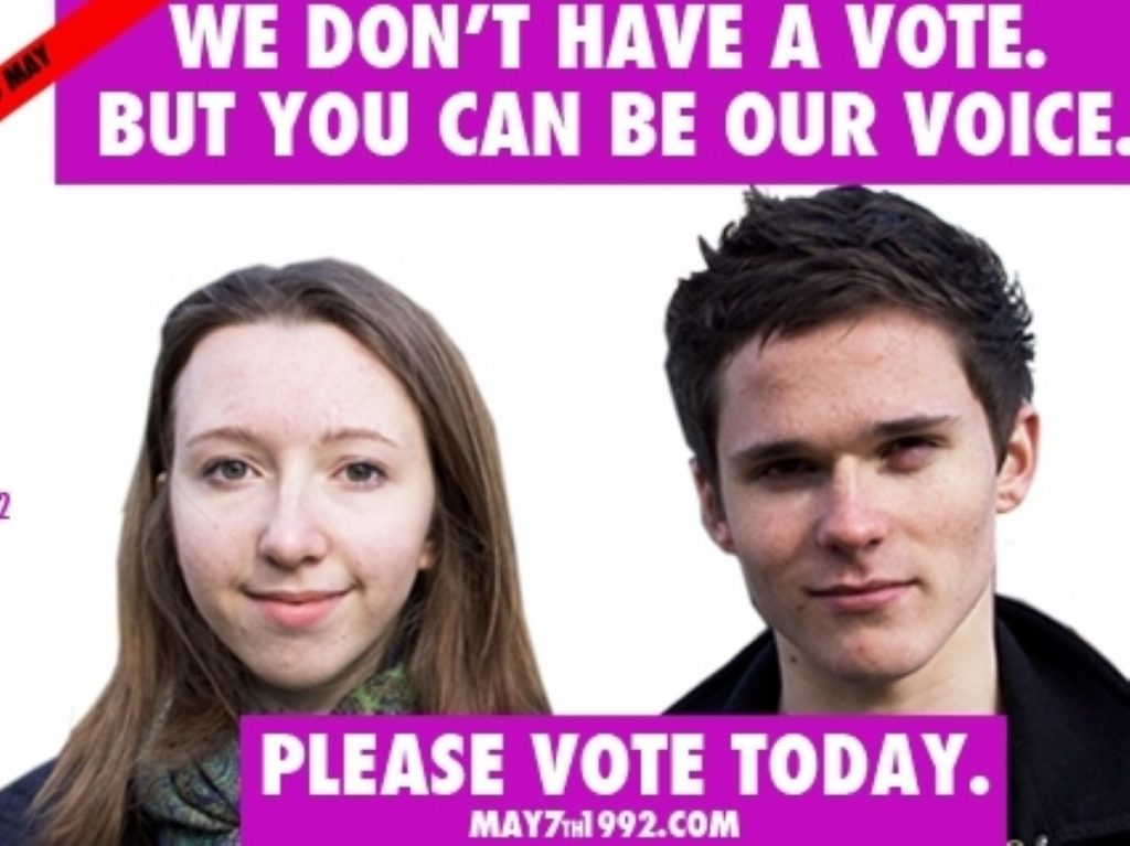 Teenagers are being urged to add their face to support the campaign and their favourite party