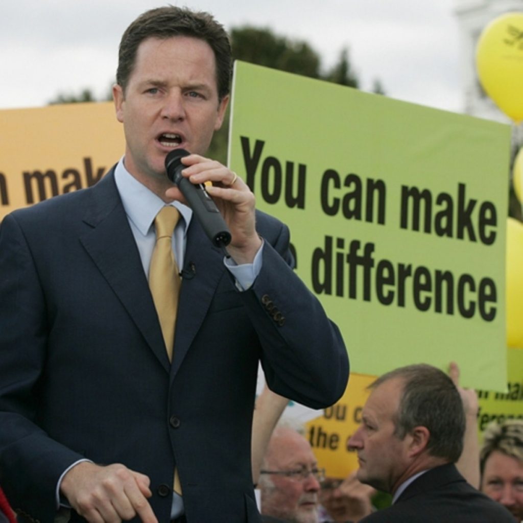 Nick Clegg on the stump during the 2010 election campaign