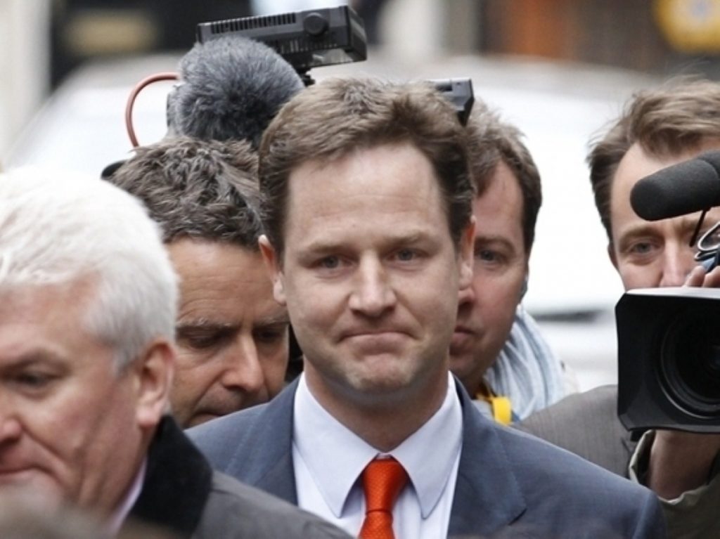 Cometh the hour: The pressure is on Nick Clegg.