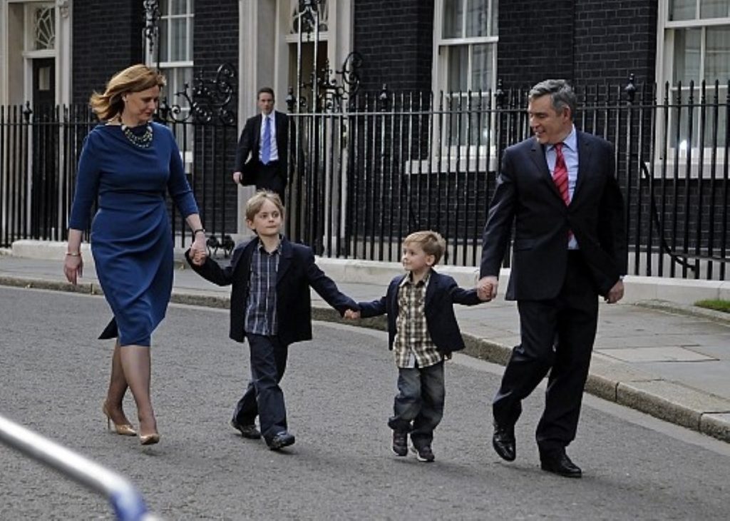 Gordon Brown and family leave Downing Street