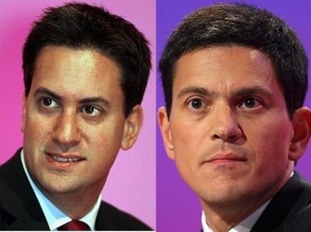 Ed Miliband taking on David Miliband for the Labour party leadership