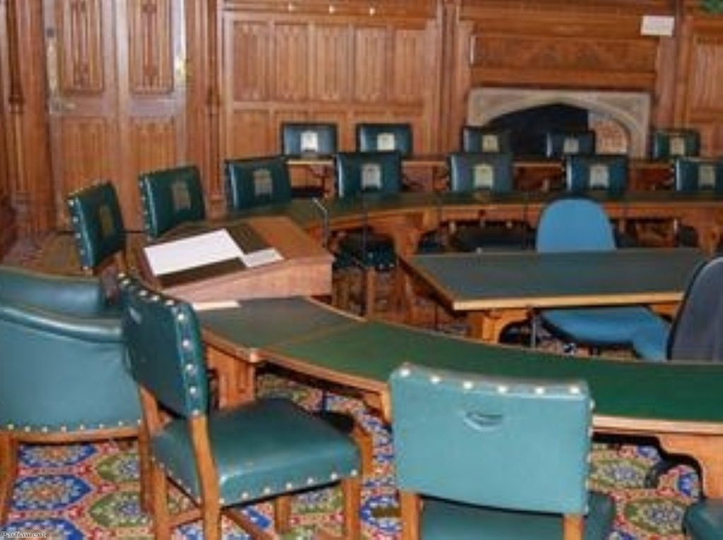 Select committee room in the Palace of Westminster