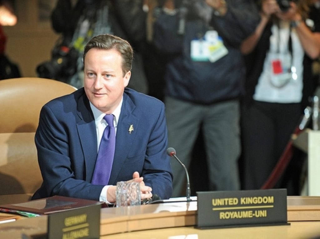 David Cameron at yesterday's G8 summit