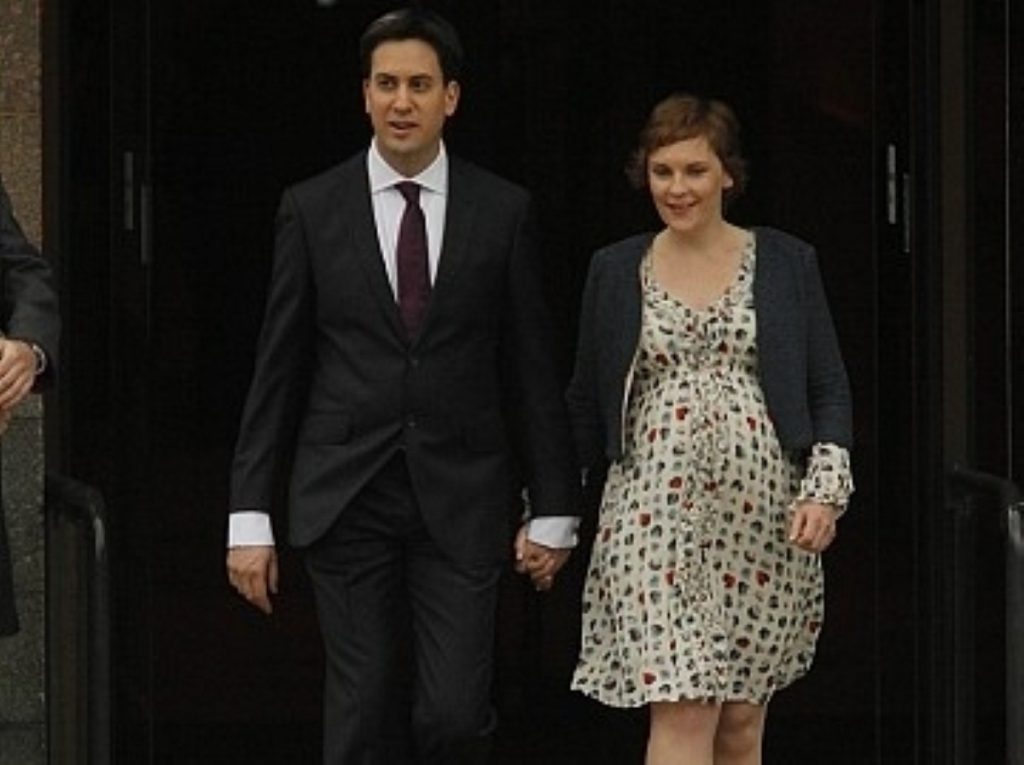 Ed Miliband with partner Justine Thornton yesterday