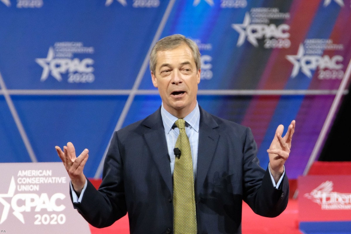 Farage at the Conservative Political Action Conference in Maryland, US. The former MEP acts as a transmission agent for nationalism.