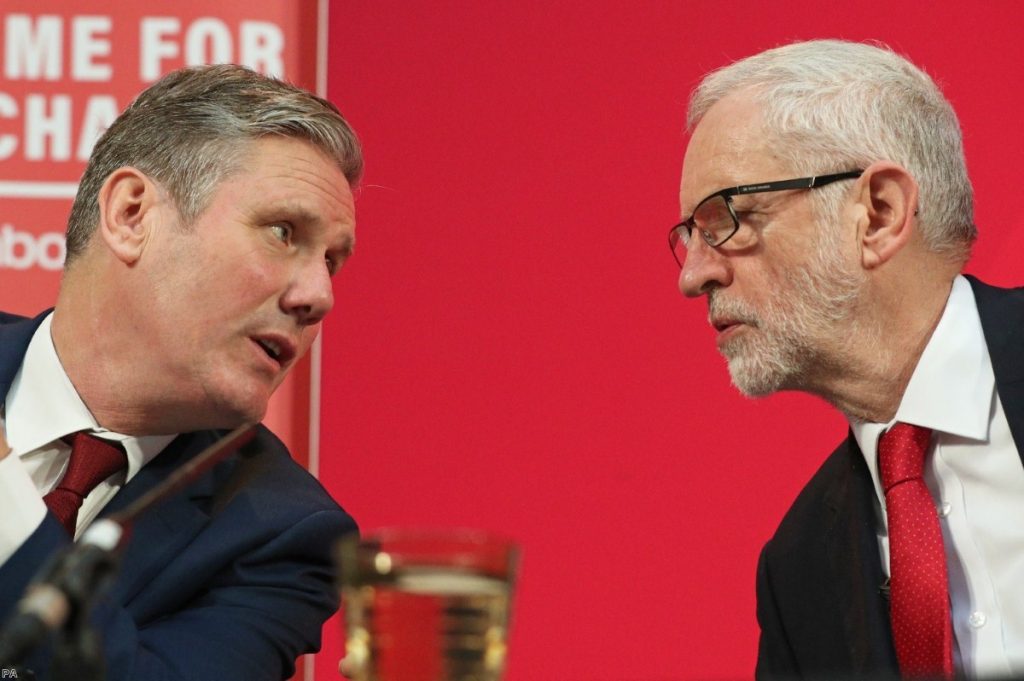 Jeremy Corbyn with Keir Starmer. The new Labour leader has made competence a central principle of his leadership. 