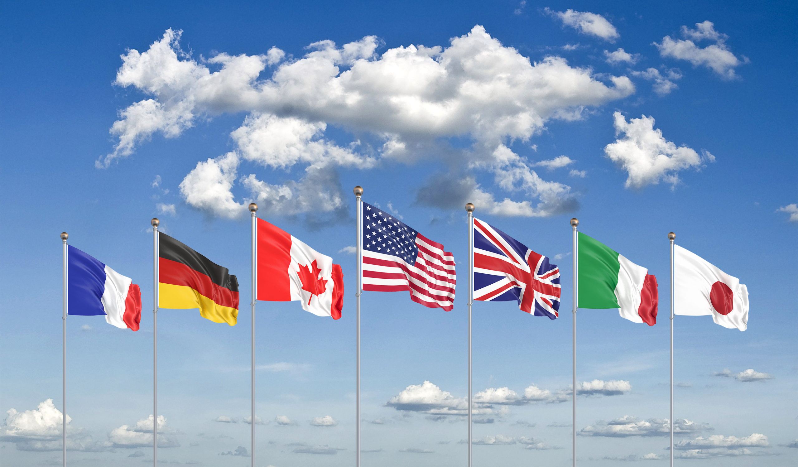 Семерка в канаде. Флаги g7 и США. G7 Япония флаги. Флаги саммита g 7. G7 Германия Италия Япония.