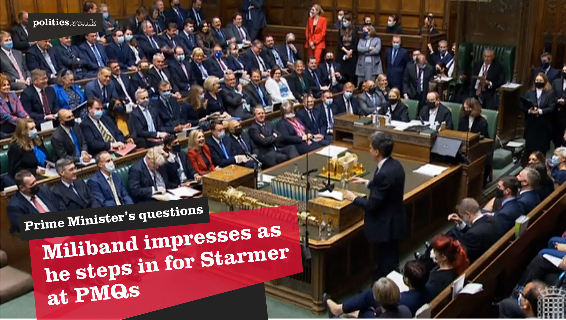 'One time only' - Miliband steps in for Starmer at PMQs - Politics.co.uk